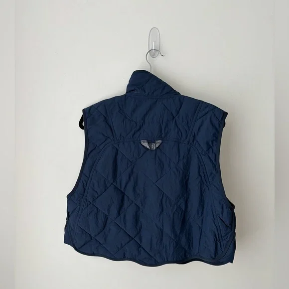 Free People Movement Quinn Quilted Puffer Vest Navy Cropped XS - Picture 5 of 11